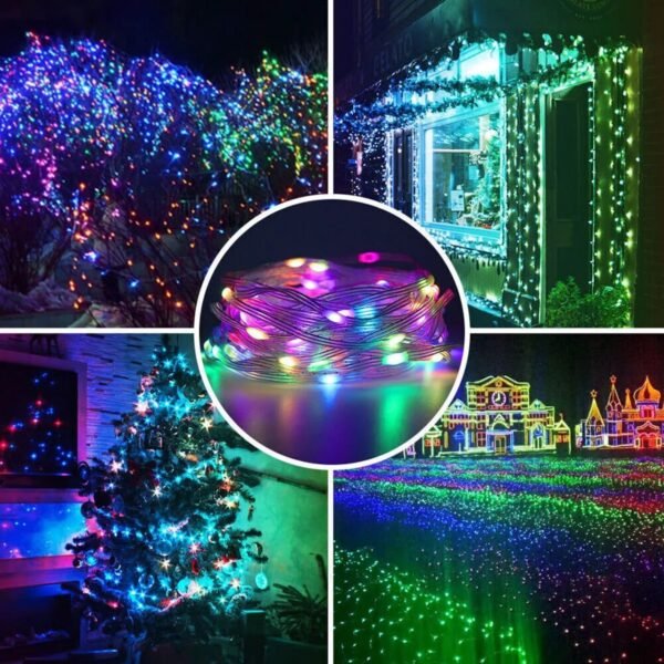 10M USB LED Fairy String Lights with Bluetooth APP Control | RGB IC Smart Multi-Color Twinkle Lights | Music Sync & Remote-Operated